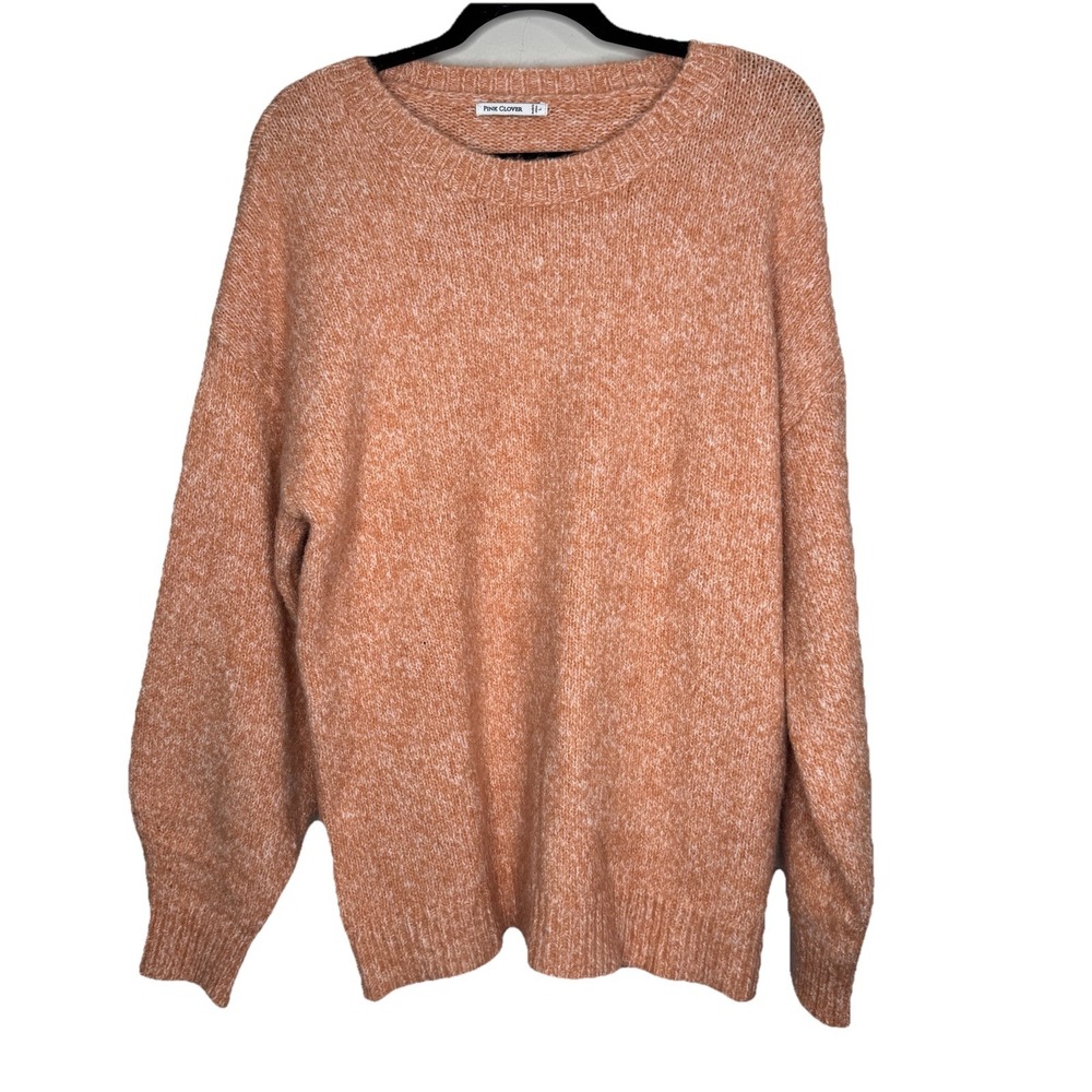 Pink Clover Women's Etienne Long Large Sleeve Sweater Orange Peach Soft New